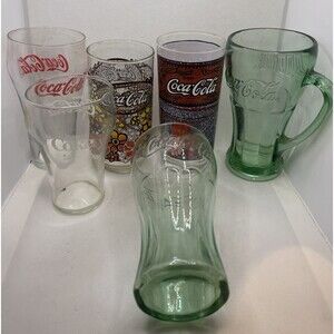 Vintage Coca-Cola - Coke Drink Glasses Cups Lot Of 6 - Nice Variety Lot